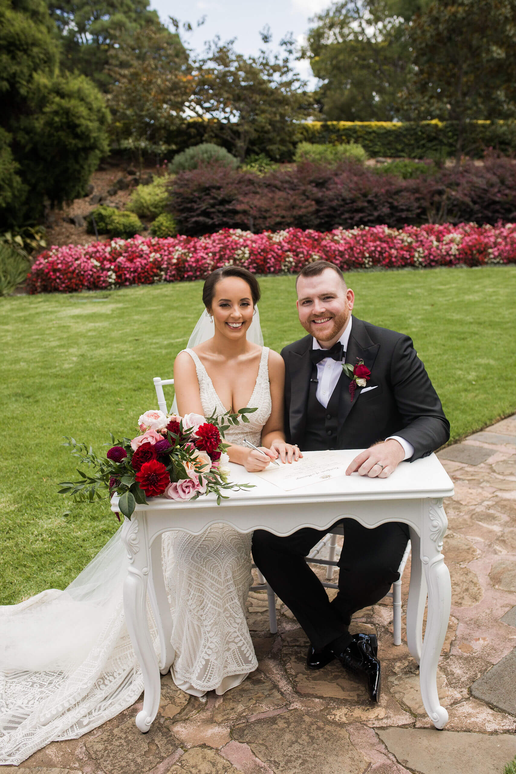 Victorian white signing table - Weddings Of Distinction