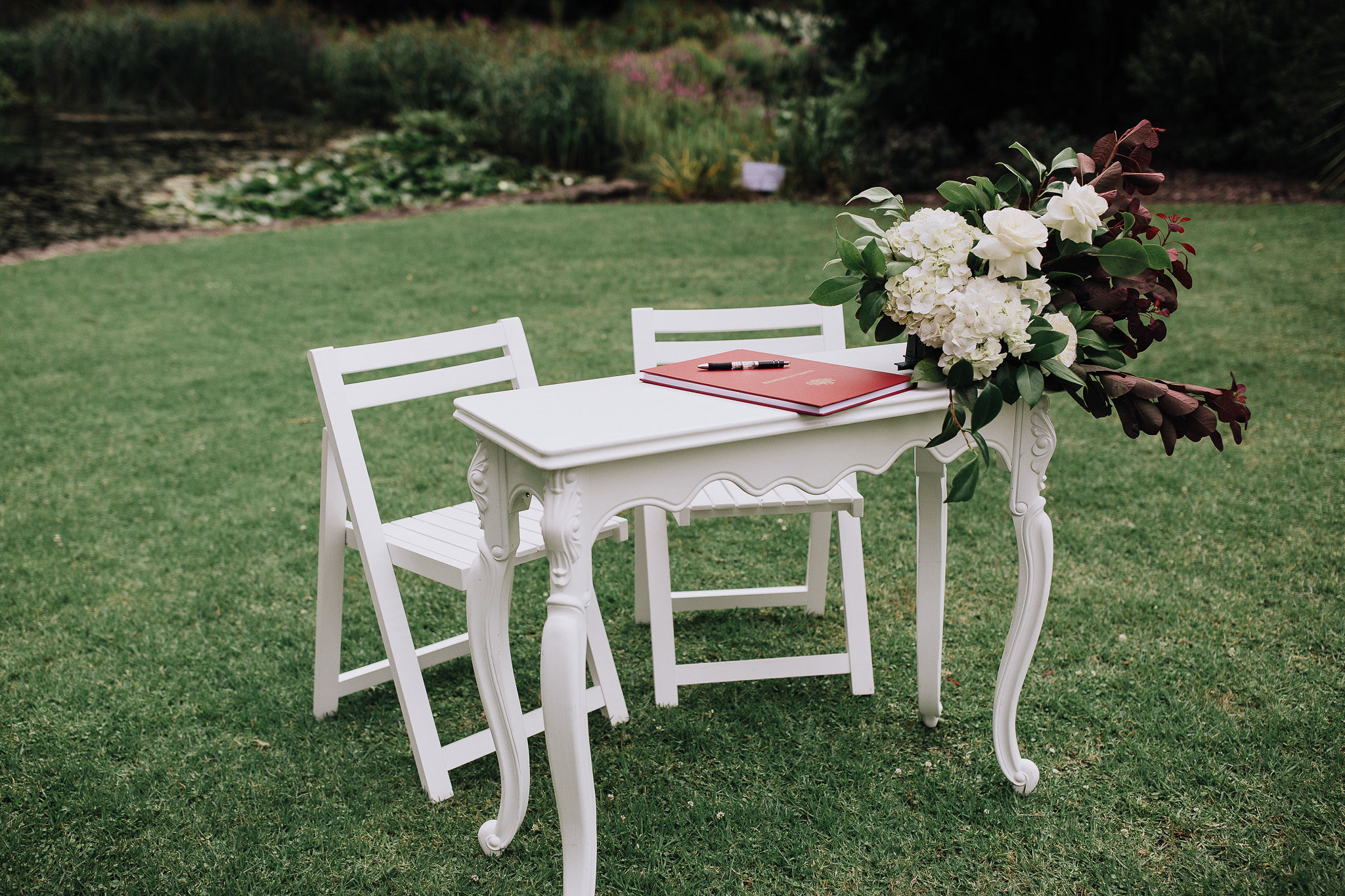 Victorian white signing table - Weddings Of Distinction