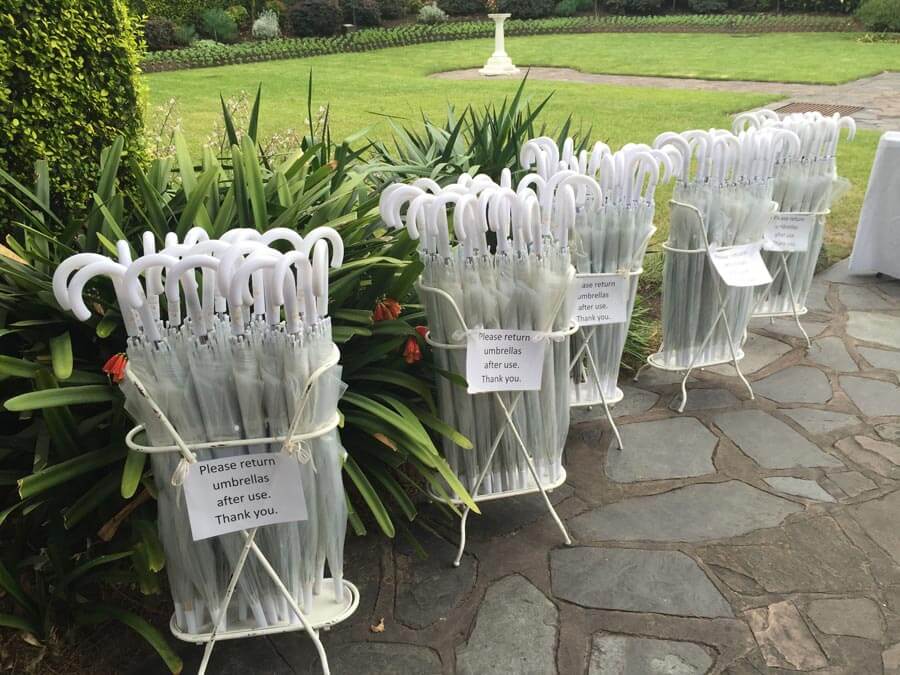 Weddings of Distinction - Planning for Wet Weather Weddings - umbrellas