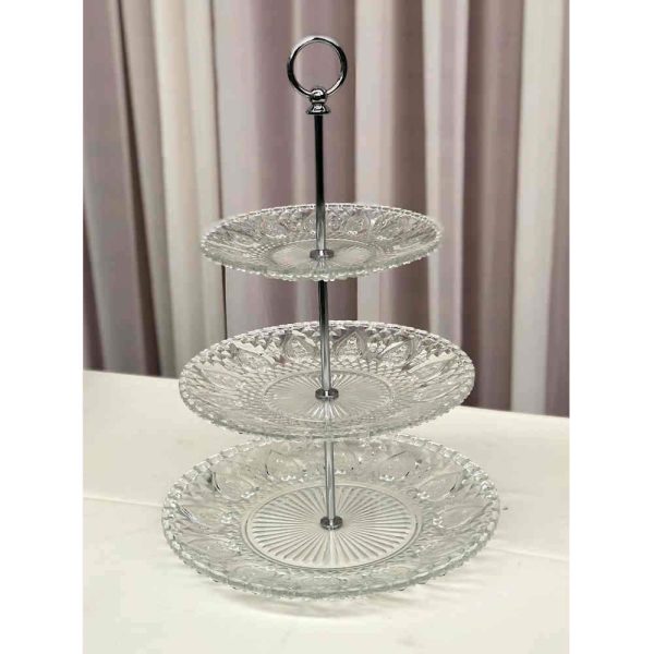 3 Tier Vintage Glass Cake Stand