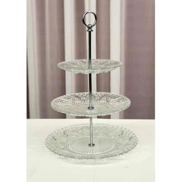 3 Tier Vintage Glass Cake Stand