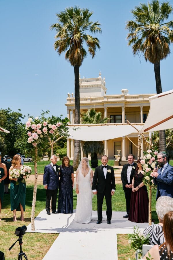 Birch Chuppah with Ivory chiffon roof - Image 5