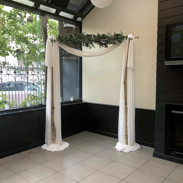 Birchwood Arch with Ivory Drape - Hire Melbourne (4)