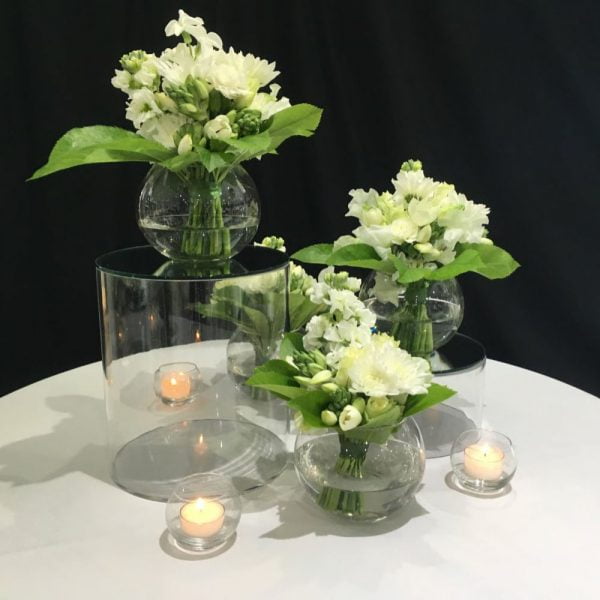 Clear Acrylic Cylinder Risers - 3 - Hire Melbourne