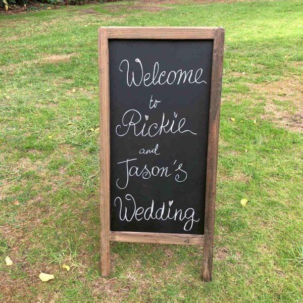 Dark Stain Timber A-Frame Chalkboard - Hire Melbourne