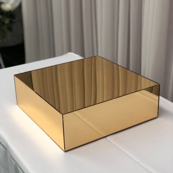 Gold Acrylic Box Riser - Large - Hire Melbourne