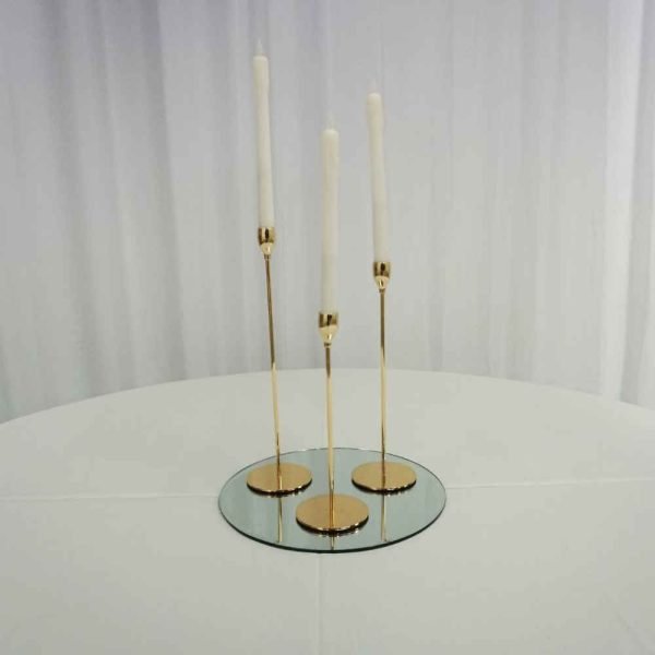 Gold Taper Candleholders - 3 - Hire Melbourne
