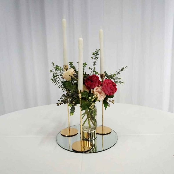 Gold Taper Candleholders - 4 - Hire Melbourne