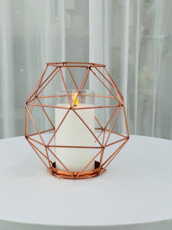 Rose gold geometric candleholder