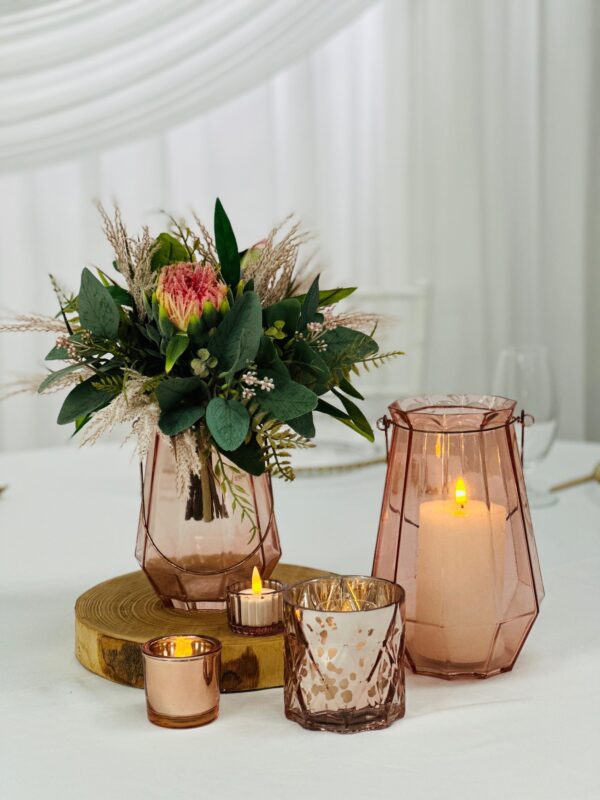 Rose gold never gets old centrepiece