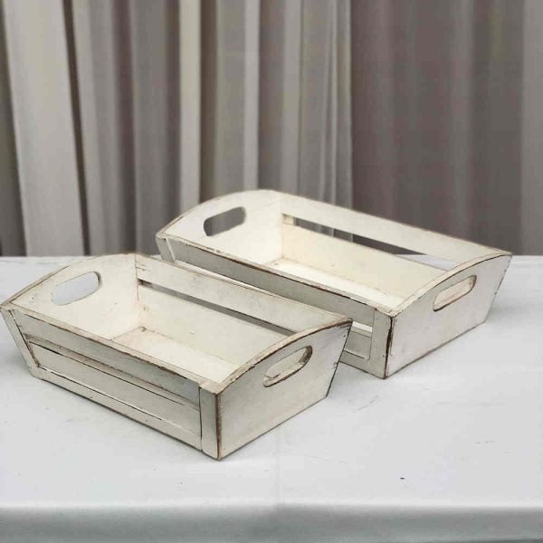 Rustic White Deep Tray - 1 - Hire Melbourne