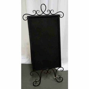 Short black iron chalkboard