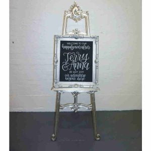 Silver baroque frame with chalkboard