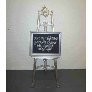 Silver frame with chalkboard