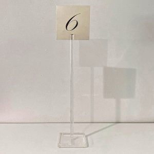 Tall Clear Acrylic Table Number Holder - Hire Melbourne