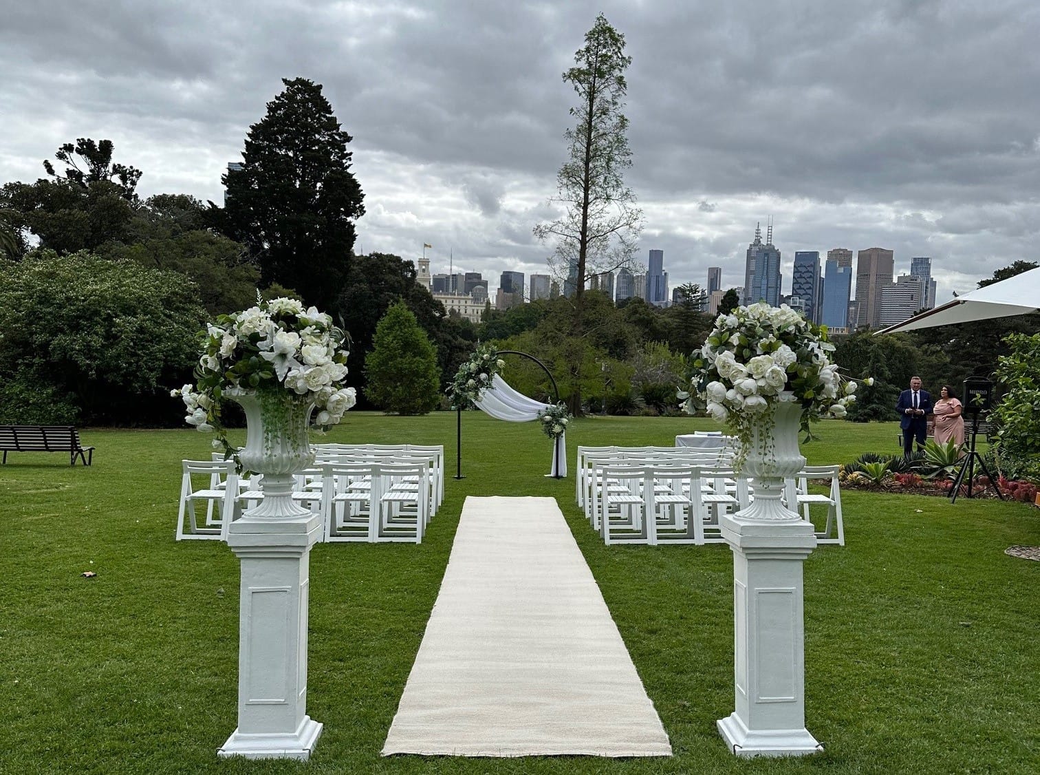 Tecoma Lawn with the city backdrop at The Royal Botanical Gardens, Melbourne Tecoma Lawn with the city backdrop at The Royal Botanical Gardens, Melbourne