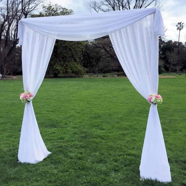 Two Post Canopy with White Draping - 7 - Hire Melbourne
