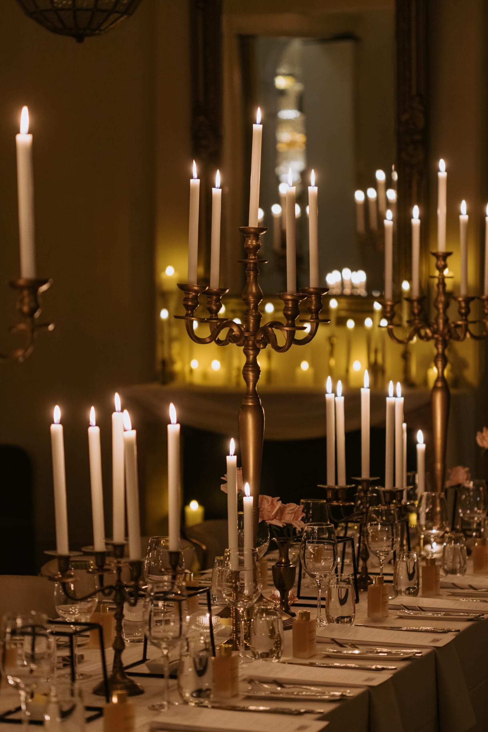 Vintage brass 5-prong candelabra