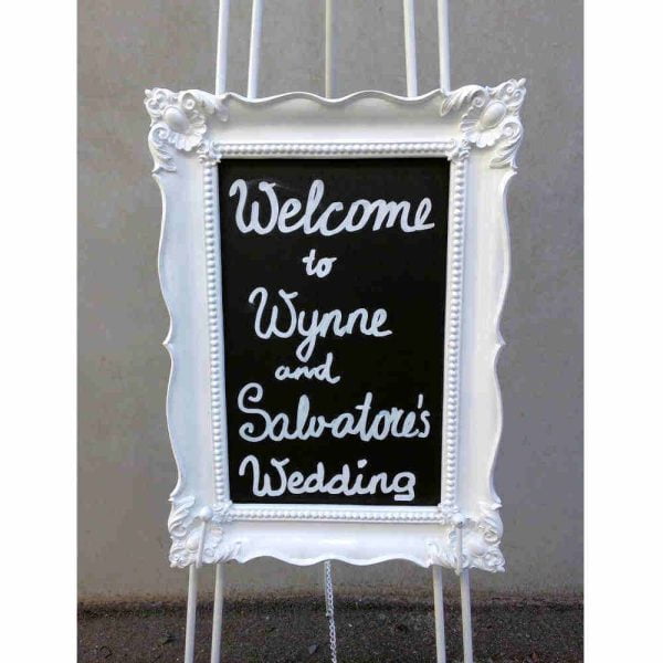 Baroque white frame with chalkboard