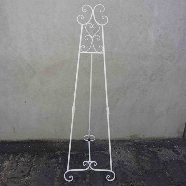 White Easel with Swirl Detail - 1 - Hire Melbourne