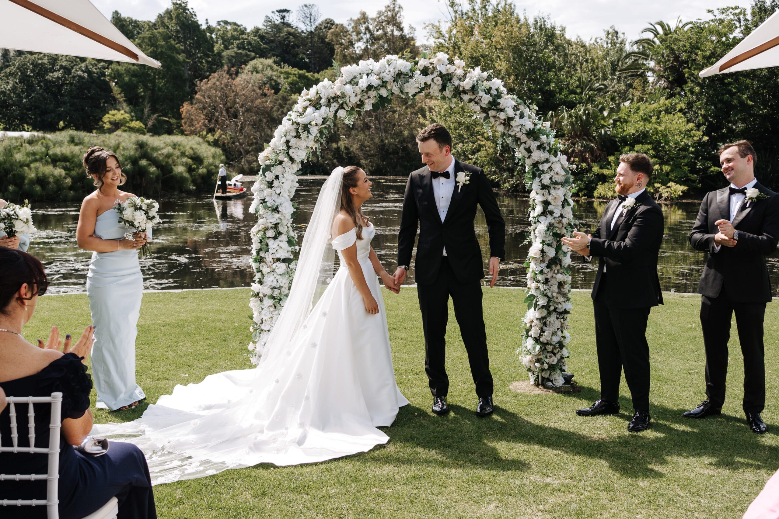 White Silk Floral Rounded Arch at RBG