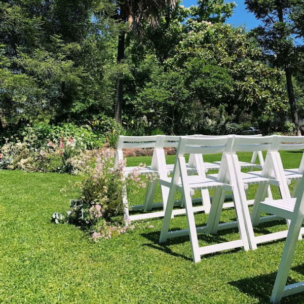White Wooden Chairs - 4 - Hire Melbourne
