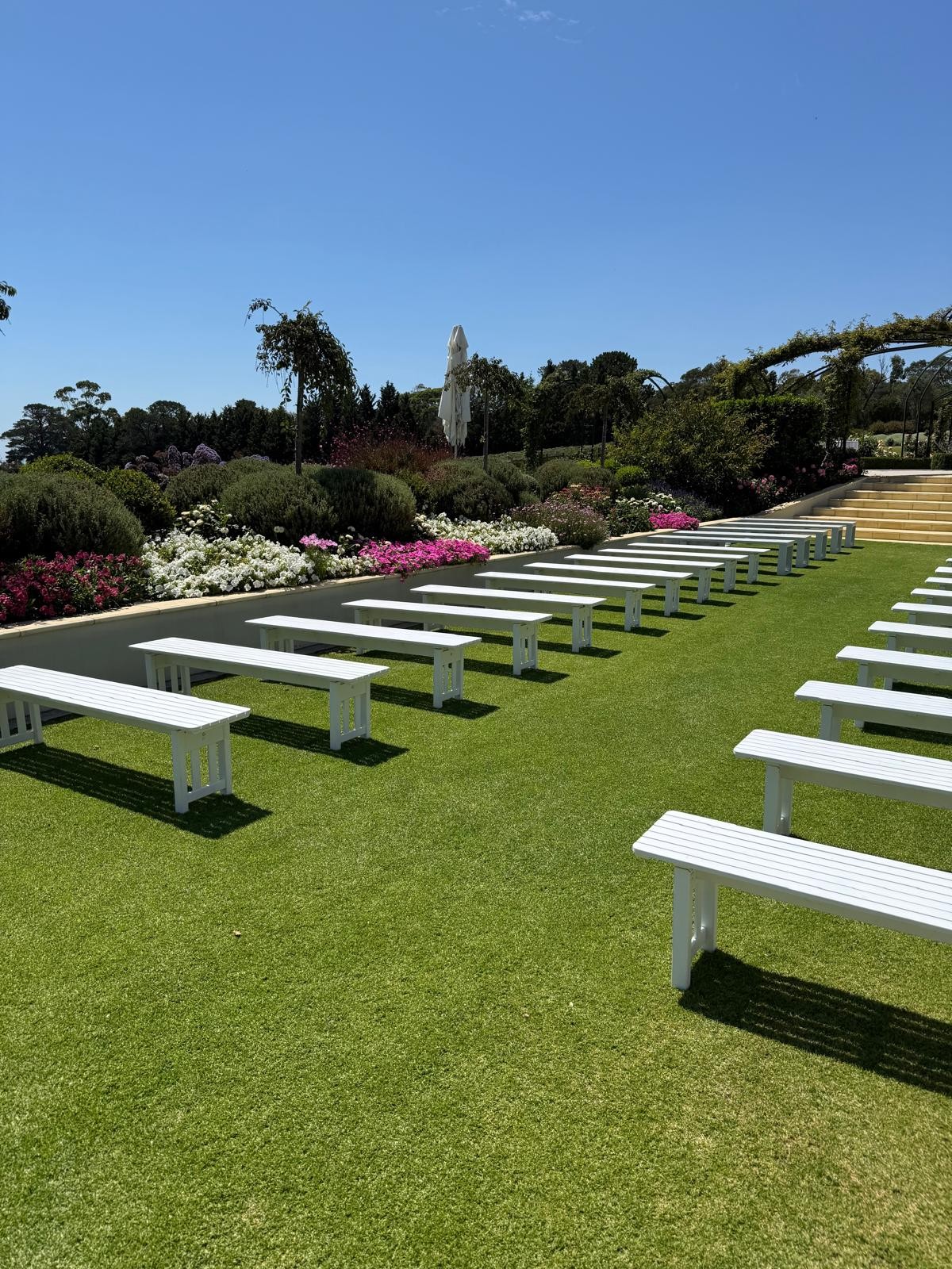 White Wooden Bench - Image 3