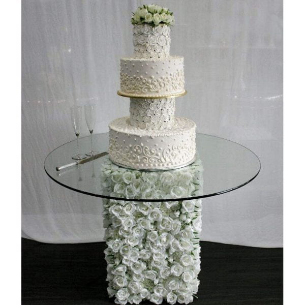 Cake Table With Silk Flower Base