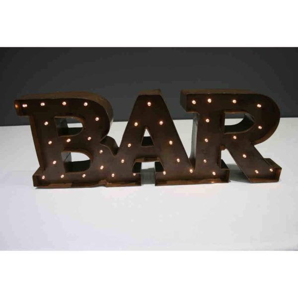 “BAR” Rustic Light Up Sign