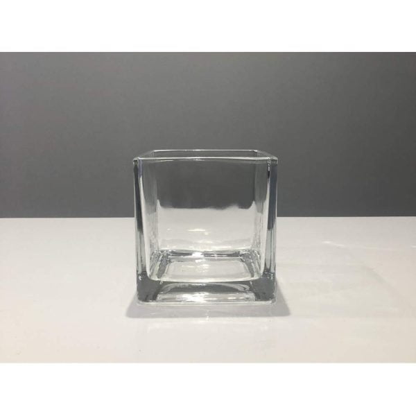 Clear Square Vase 12.5cmH x 12.5cmW x 12.5cmL