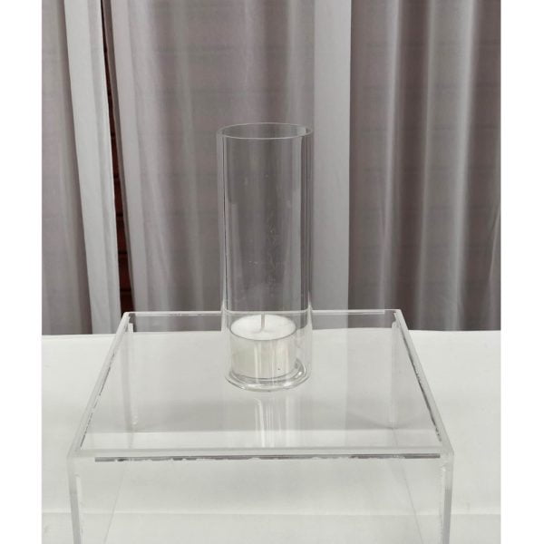 Clear tall cylinder tea light votive