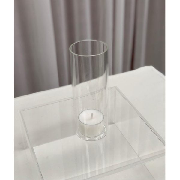 Clear tall cylinder tea light votive