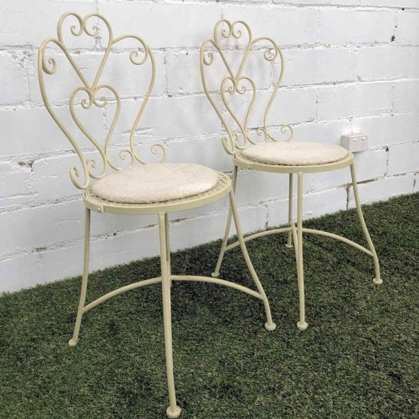 Cream Garden Signing Table Chairs - 2 - Hire Melbourne