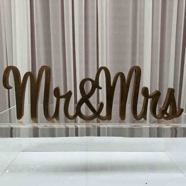 Gold 'Mr and Mrs' Sign - 3 - Hire Melbourne