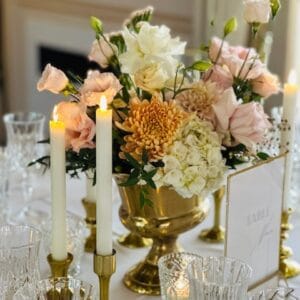 Brass short metal taper candleholders
