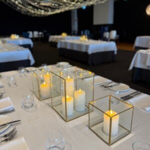 Gold Rectangle Glass Lanterns (3 sizes)