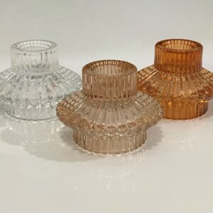 Luna Tealight and Dinner Candleholder - 3 colours (dinner candle side)