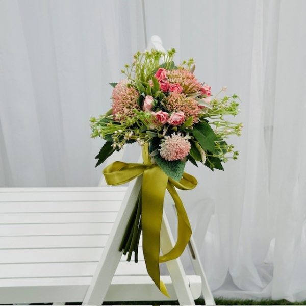 Native blush pink silk floral posy