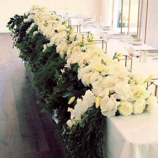Silk Flower Bridal Table Runner - 1 - Hire Melbourne