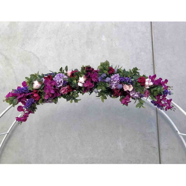 Silk purple and fuchsia floral arrangement