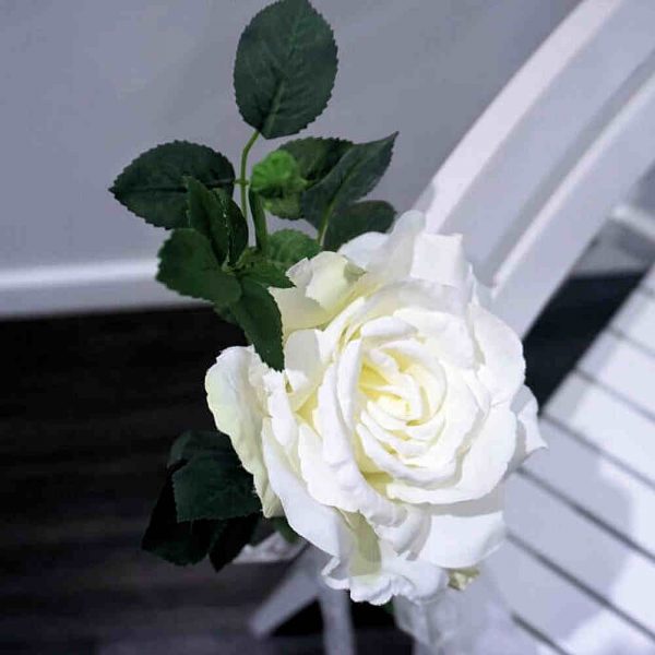 Silk Single White Rose Posy - 1 - Hire Melbourne
