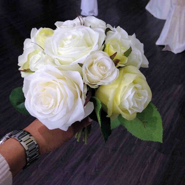 Silk White and Yellow Posy - 2 - Hire Melbourne