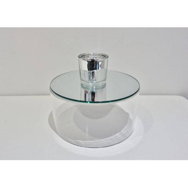 Silver Mirror Tealight Votive 1wb