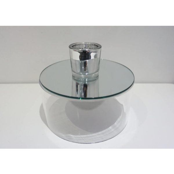 Silver Mirror Tealight Votive 2wb