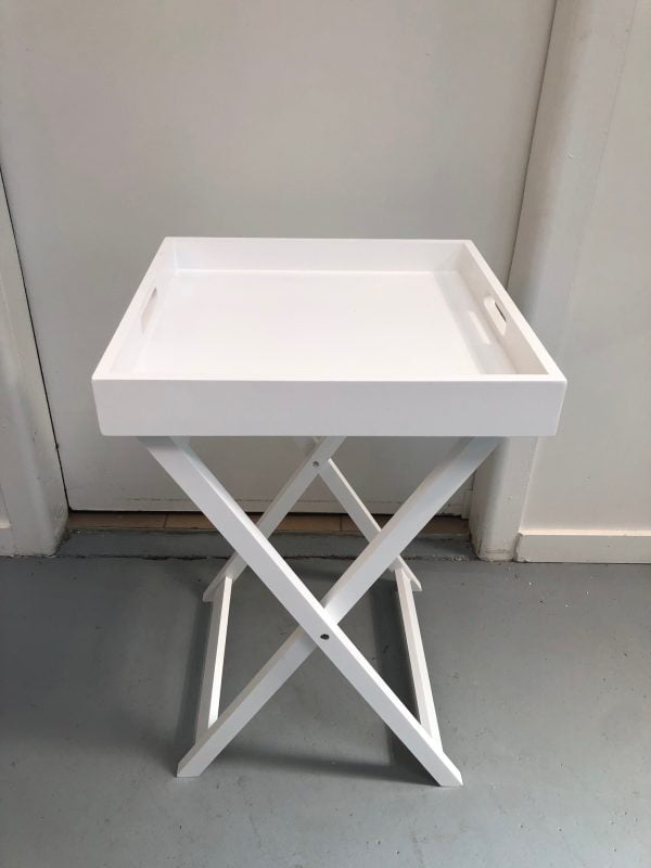 Square white butlers table (plain) - Image 2