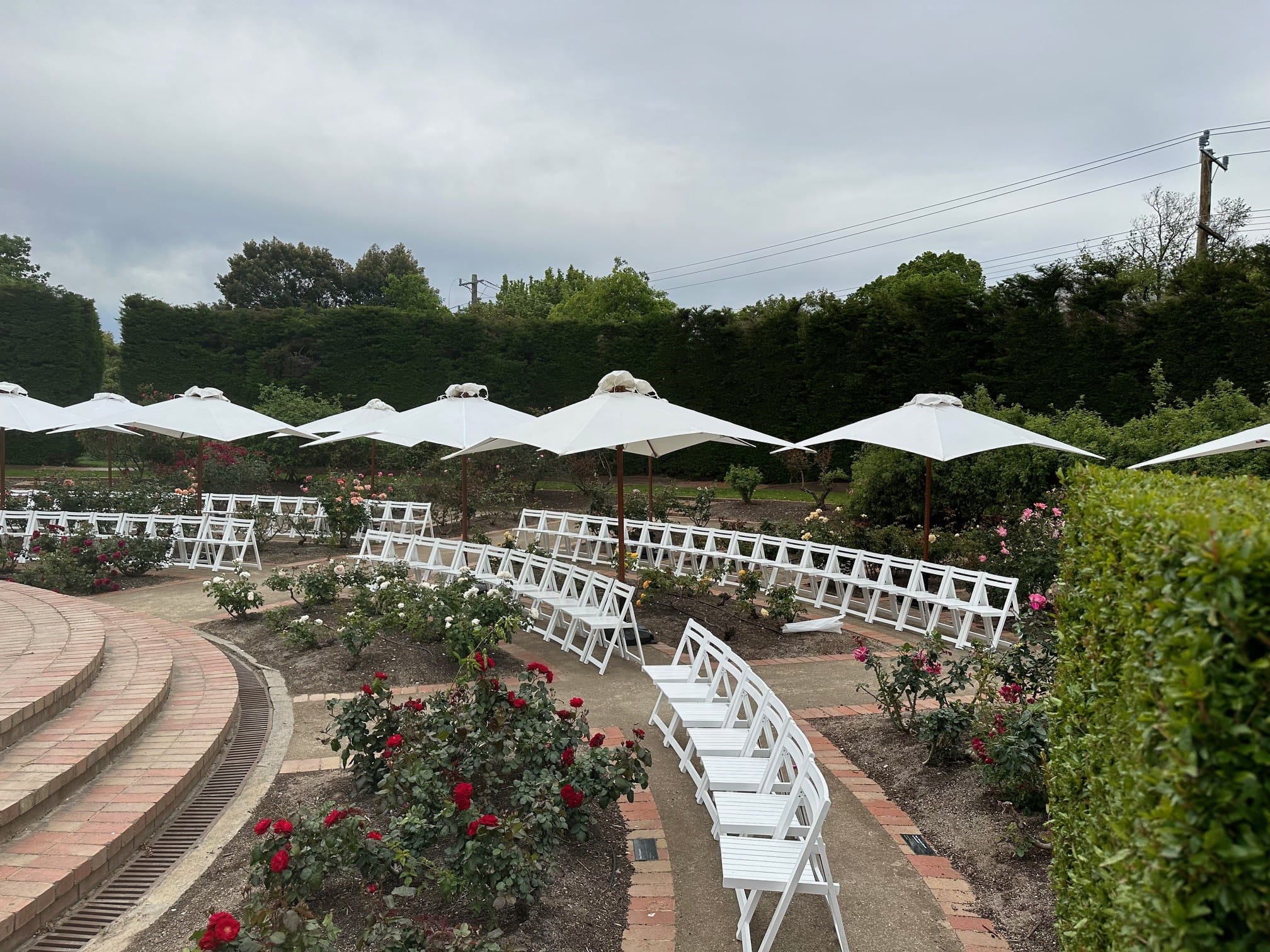 Large White Garden Umbrella - Image 11