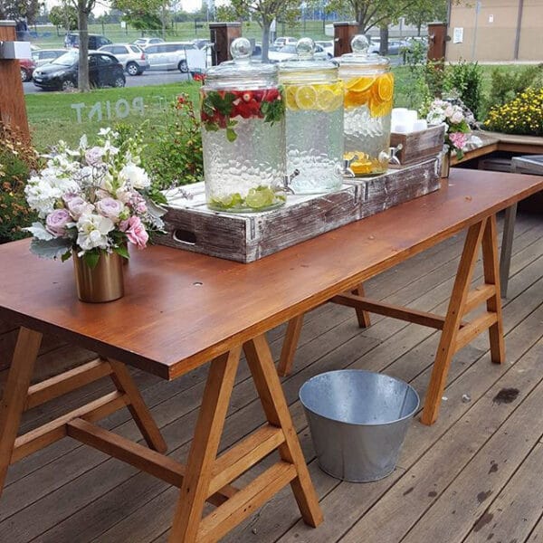 Timber table with A frame legs