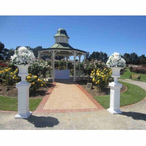 Traditional White Urn and Pedestal 13WB