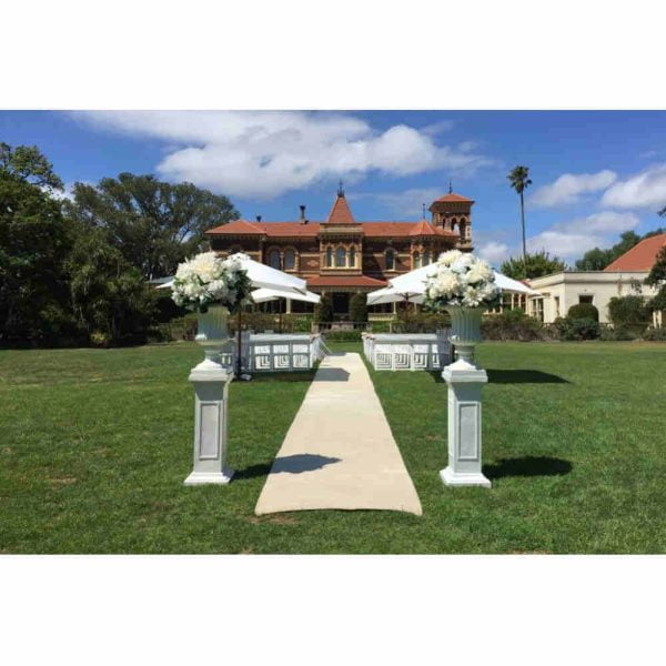 Traditional White Urn and Pedestal 16WB