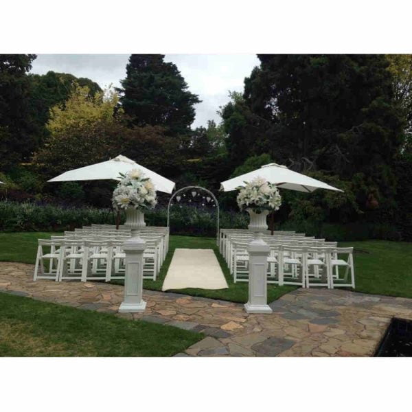 Traditional White Urn and Pedestal 18WB